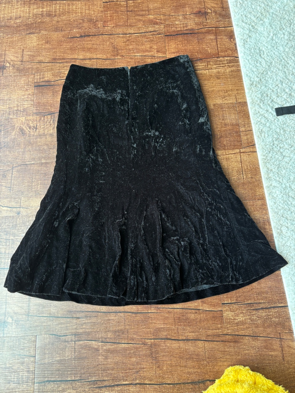 Black Velvet A-Line Women's Skirt - Picture 3 of 4